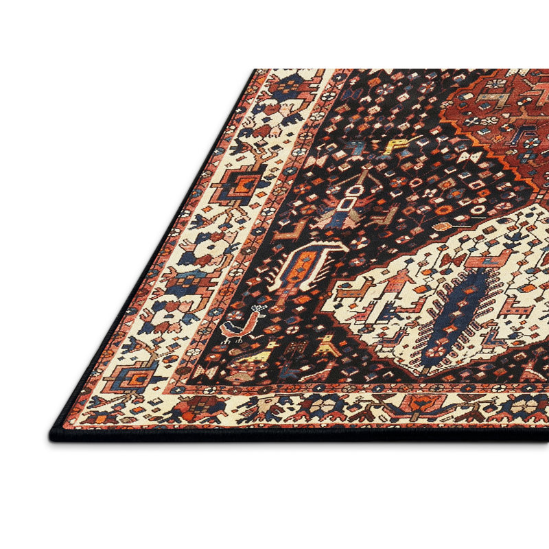 Tapis noir/jaune clair/orange Tammo, Rectangle 8 pi x 12 pi