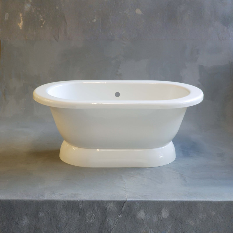 The Sonoma 60 in. Double Ended Pedestal Acrylic Tub without Faucet Holes by Strom Living