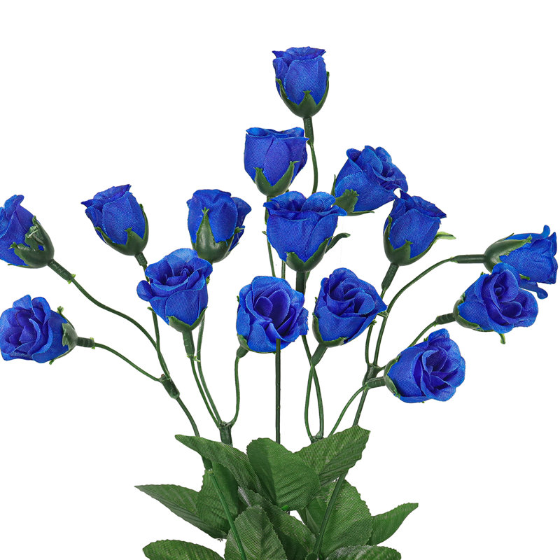 Bouquet de roses artificielles, Bleu royal
