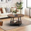 Jahaira Round Coffee Table with 2-Tier Storage Shelves-478800544