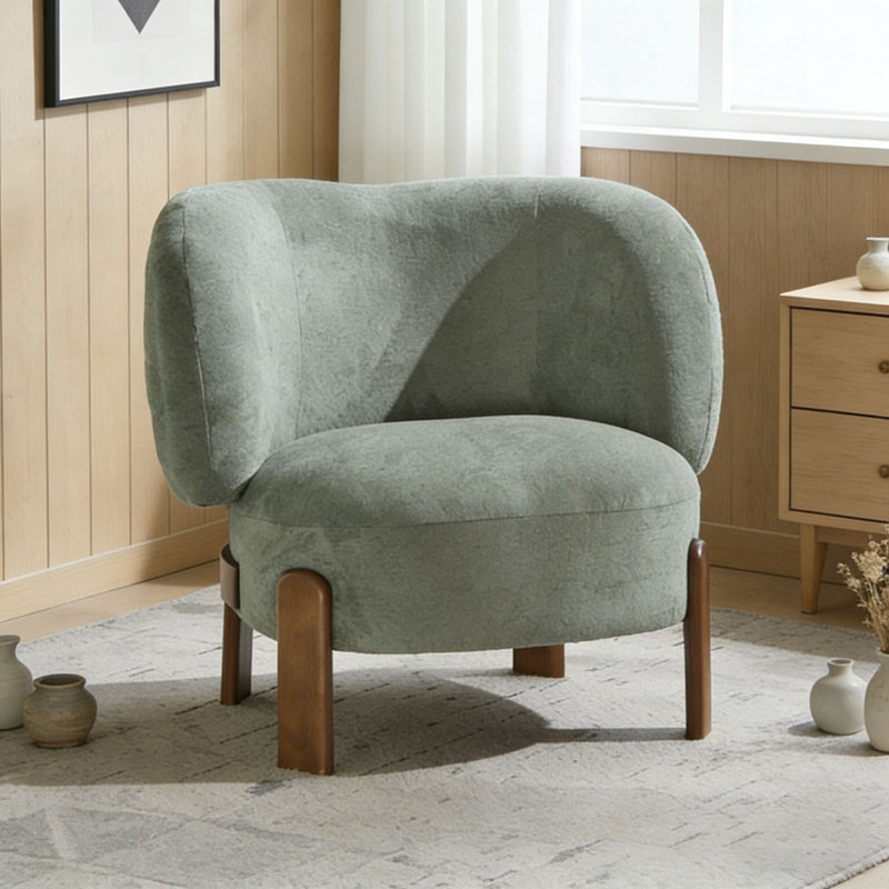 Wingback Armchair, Green