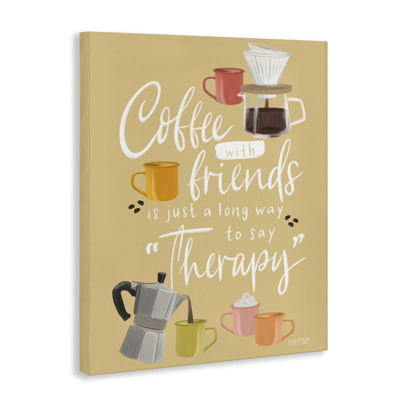 Art mural sur toile Coffee with Friends, par House Fenway, H 30 po x l 24 po