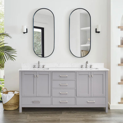 72-inch Bathroom Vanity With Engineered Stone Top