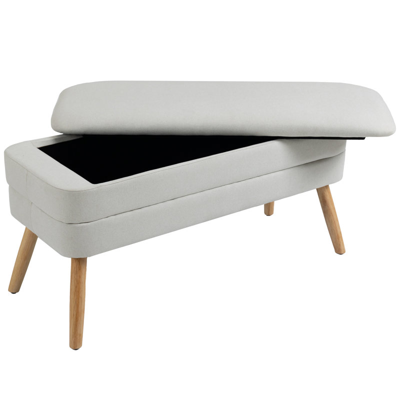 Banc de rangement à couvercle rabattable Jakailyn, Beige