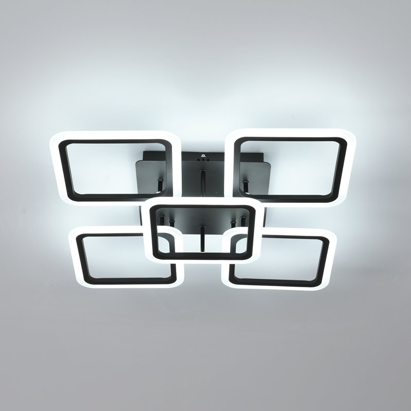 Acrylic Modern Square-Shaped 5-Light LED Semi Flush Mount Light