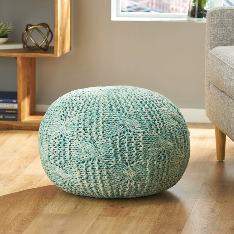 Pouf rond en fil PET tricoté 20 x 20 Deon
