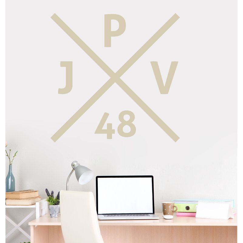 Text & Numbers Wall Decal, Yes, Beige