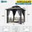 8.5FT ×8.5FT Outdoor Aluminum Patio Gazebo, Galvanized Steel Hardtop Gazebo with Privacy Curtain and Mosquito Netting-111985889