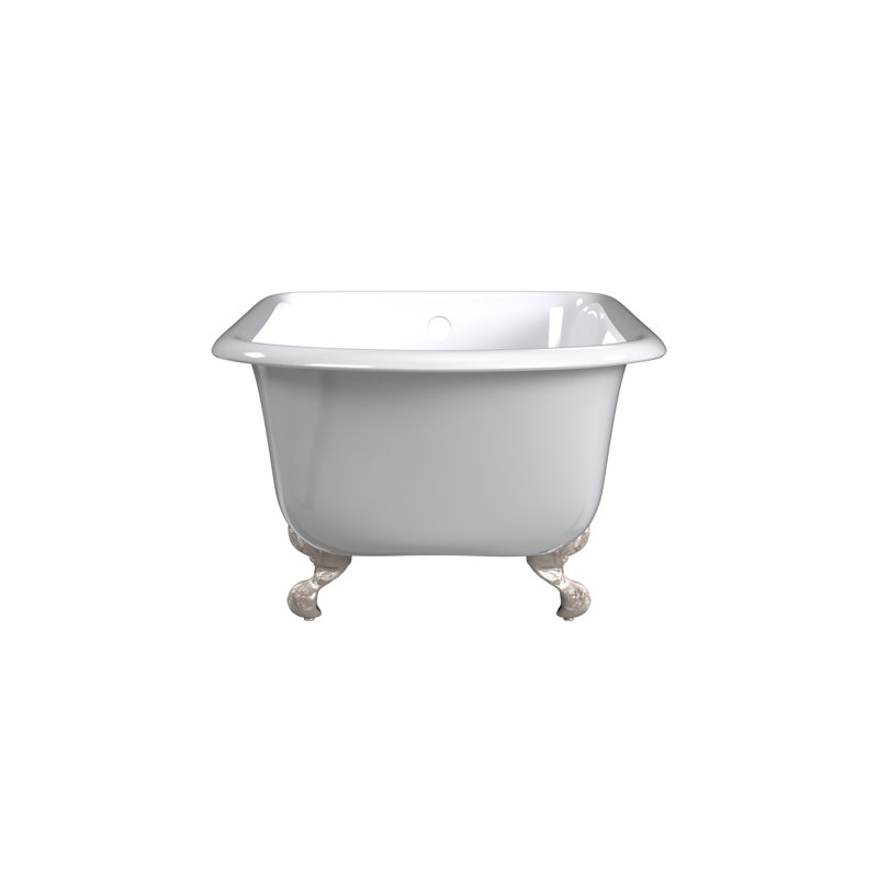 61'' L Soaking Bathtub, Polished Nickel, White Interior with White Exterior