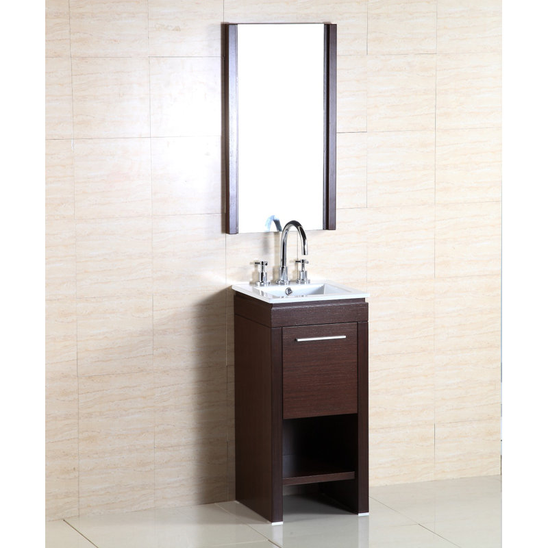 Donathan 15.7'' Single Bathroom Vanity with Ceramic Top