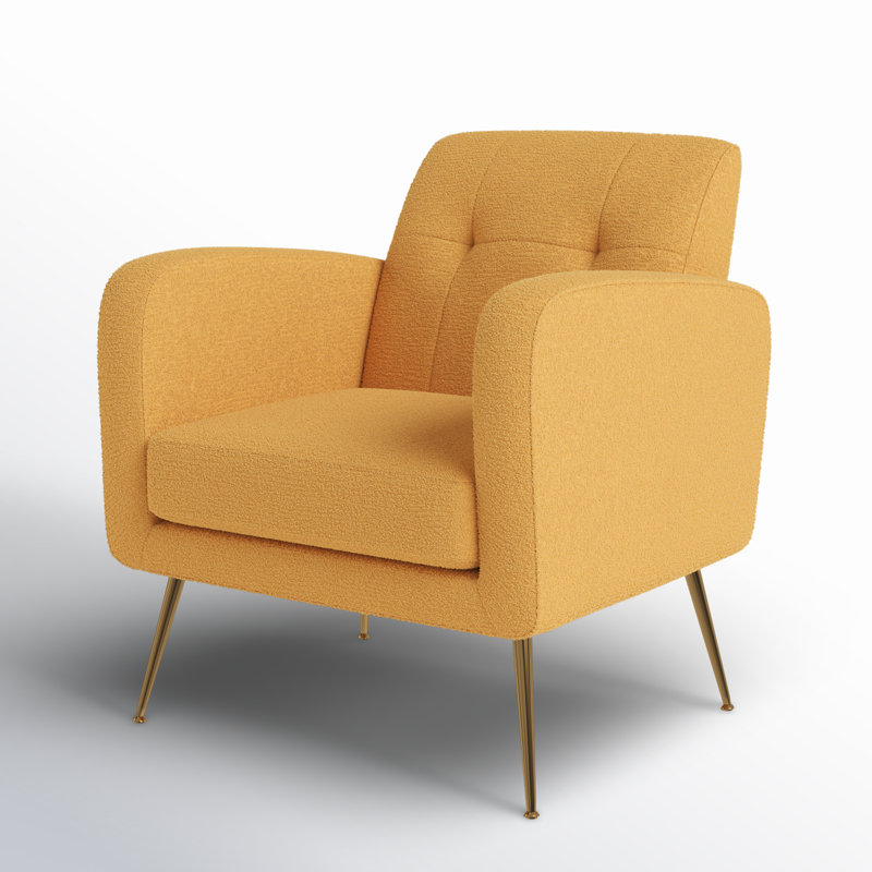 Fauteuil capitonné de 30 po de large Floriana, Boucle jaune