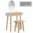 Angeligue Vanity Table Set with Adjustable Brightness Mirror and Cushioned Stool-665542144