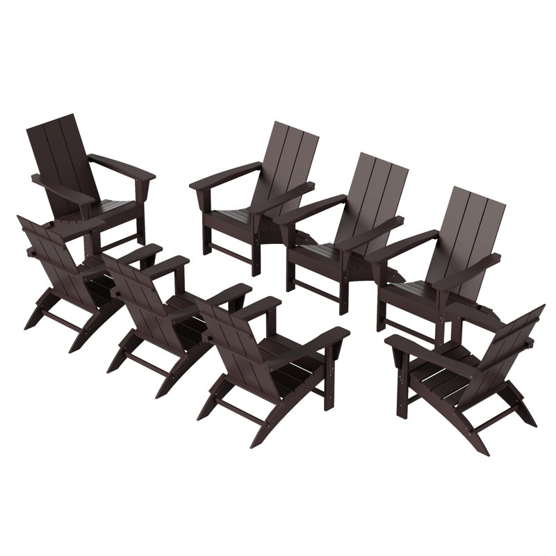 Ensemble de chaises Adirondack pliables Joubert, Brun foncé