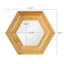 Miroir hexagonal 18,5 po avec coquillages en bois