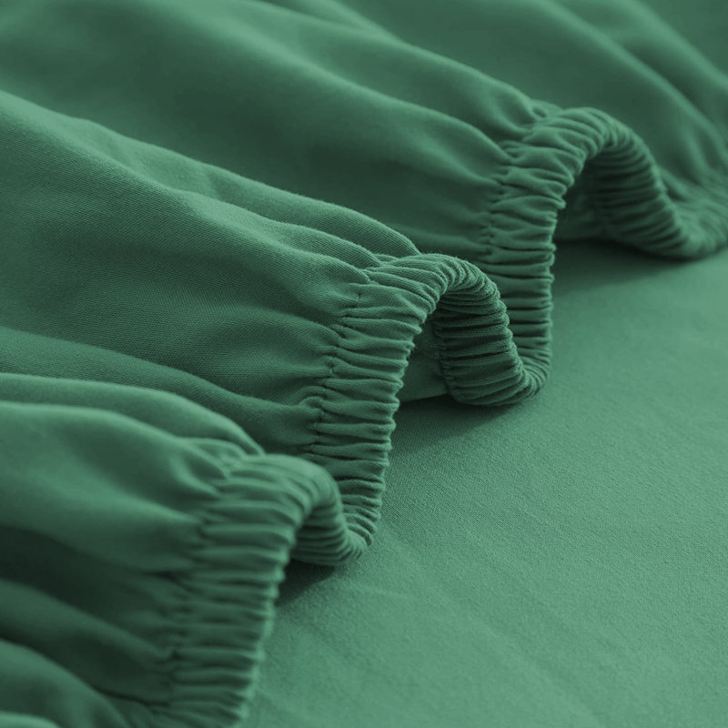 Super Soft Extra Deep Microfiber Brushed Fitted Sheet, Emerald, Kingsize (5')