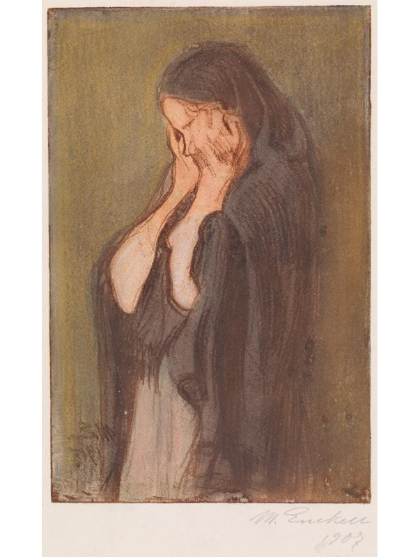 «Crying Woman» par Magnus Enckell - Art mural sur toile tendue avec châssis, H 24 po x l 17 po