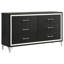 Ensemble de chambre avec grand lit 4 pièces Clanton - gris et noir-107484189