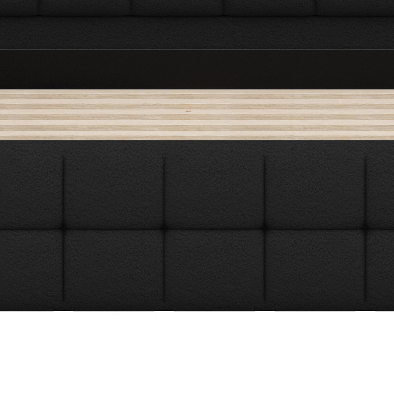 Cadre de lit contemporain tapissier au design épuré, Noir