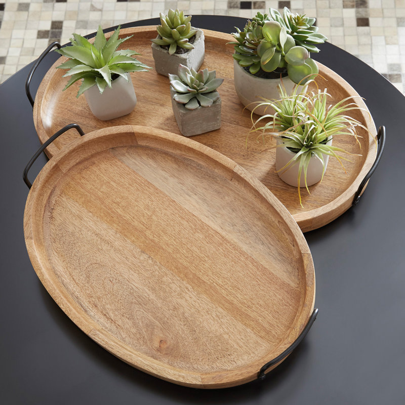 Ensemble de 2 plateaux de service