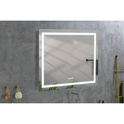 36X36in Led Bathroom Vanity Mirror, Fog, Dimmable, 3-Color, Memory For Makeup, Skincare, Shaving And Clothing Arrangement Mirror With Fog Quality, 3 Colors, Memory, 36In X Shaping