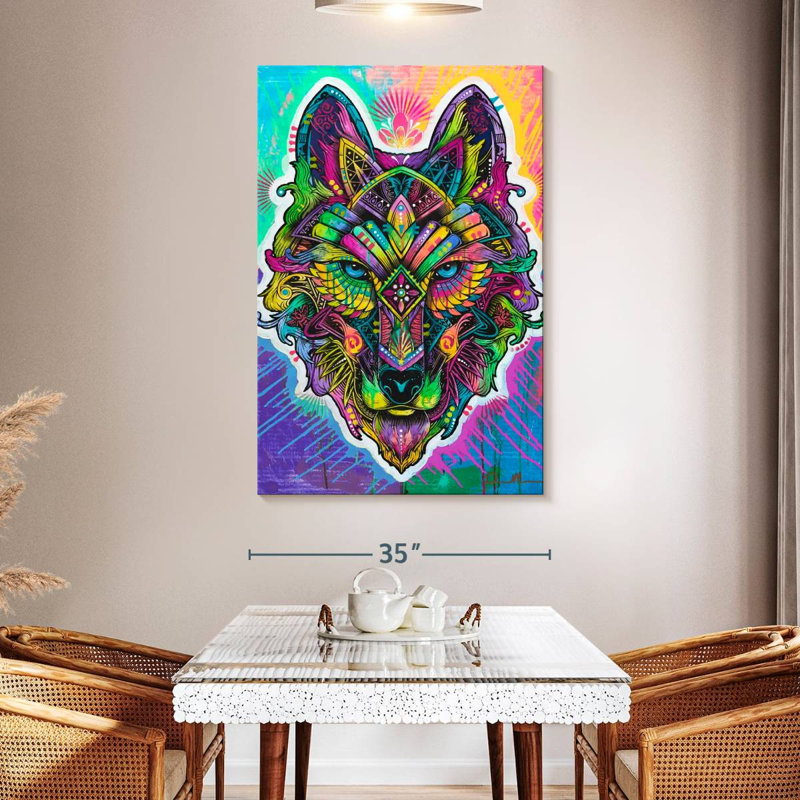 Brampt Wolf Shaman, 51" H x 34" W