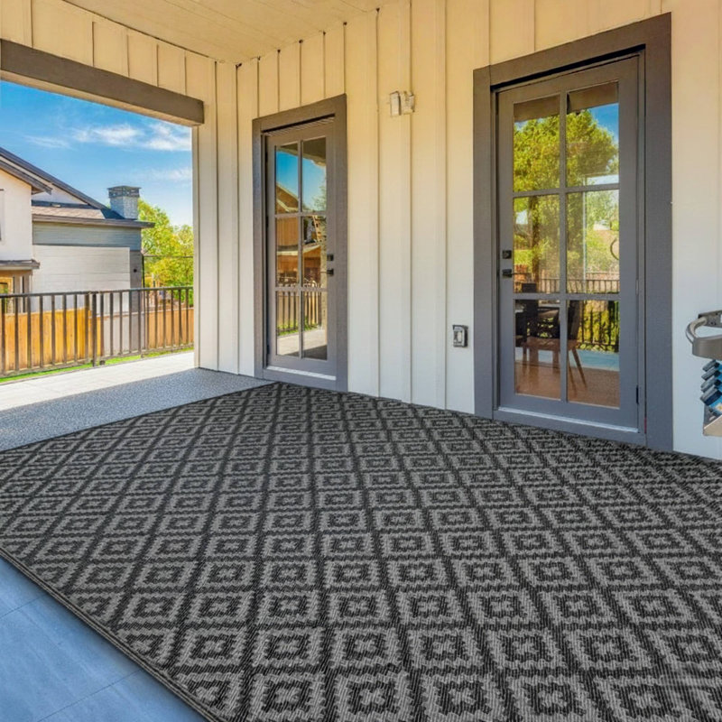 Tapis d'extérieur réversible imperméable 4 x 6 pour terrasse de camping