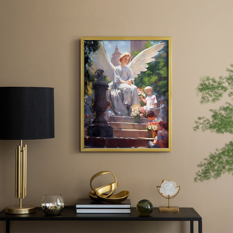 Religious Series CDLXV, reproduction encadrée - bois massif, H 11 po x l 9 po, Doré