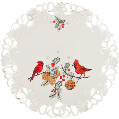 Red Cardinal Doily (24" RD)