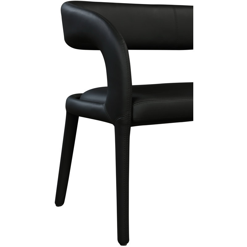 Sylvester Aurich Faux Leather Bench, Black Vegan Leather