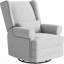 Fauteuil oscillant inclinable pivotant extra large 34,25 po blanc cassé avec repose-pieds