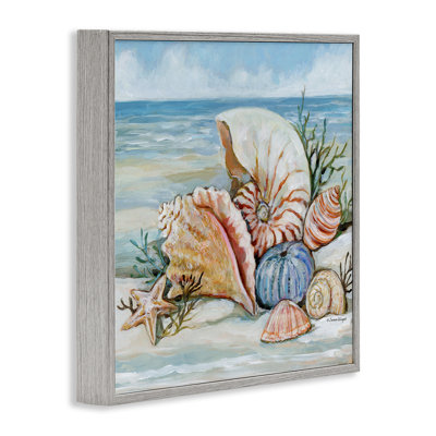 Shells On The Beach Framed Giclee Art, design by Susan Winget