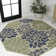 Hagy Modern Floral Textured Weave Navy/Green Indoor/Outdoor Rug