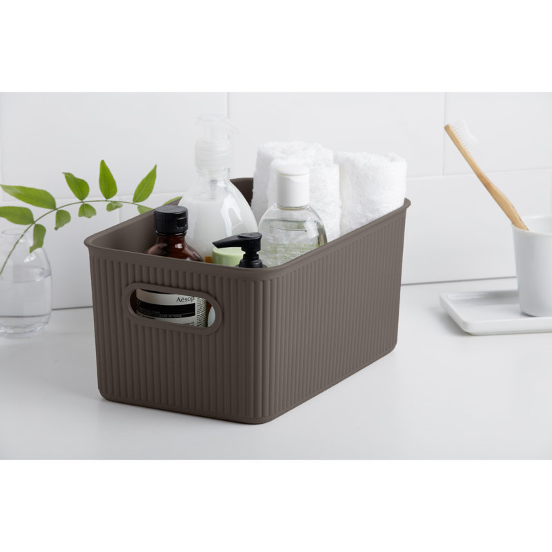 Cube en plastique, Brun, H 5 po x l 10,5 po x P 7 po
