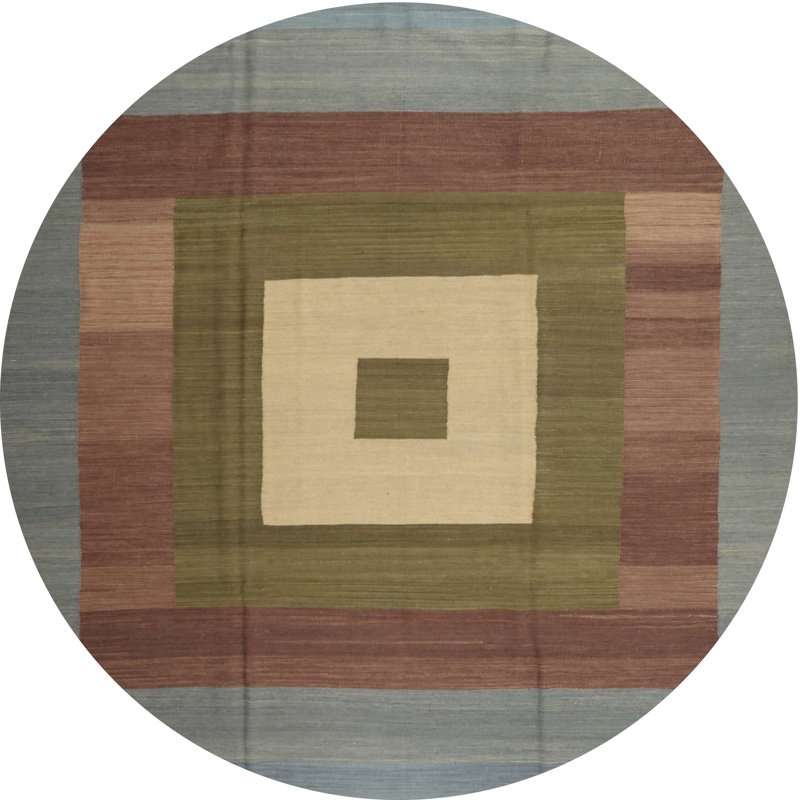 Tapis gris/beige/brun contemporain, Rond 4 pi