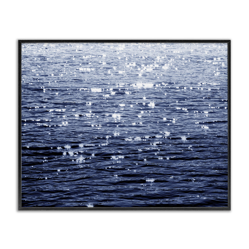  «Sun Reflecting on Sea», art de la giclée par Maggie Olsen, H 11 po x l 14 po, Giclée encadrée noir minuit