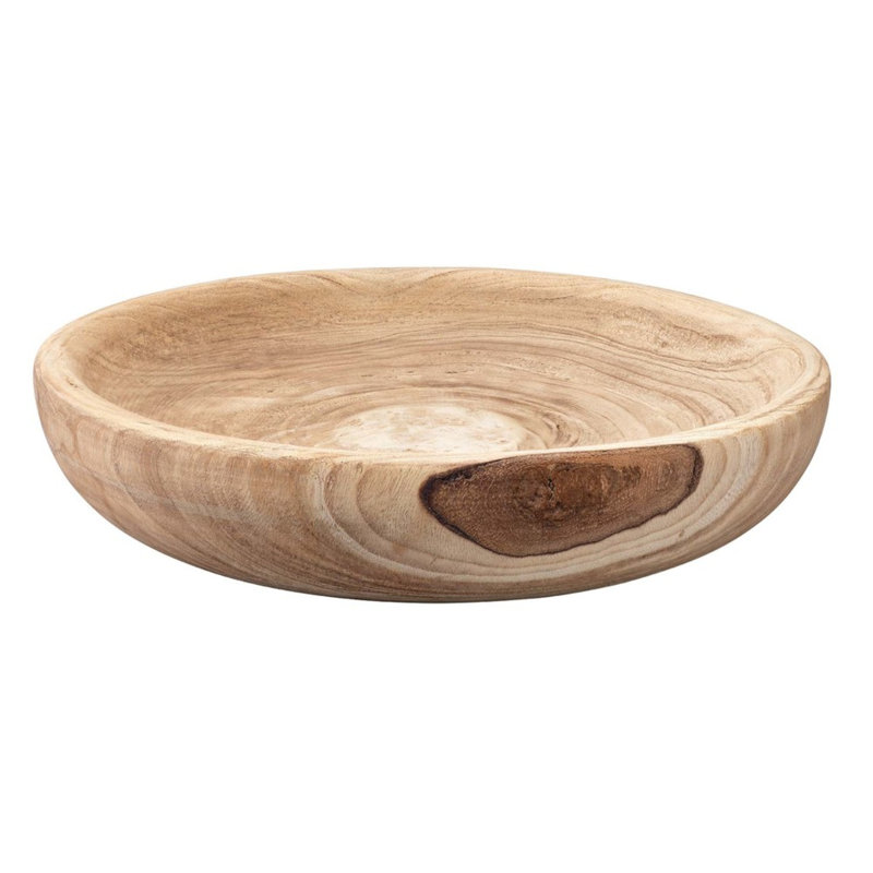 Handmade Wood Decorative Bowl, 4.5" H x 20.5" W x 20.5" D