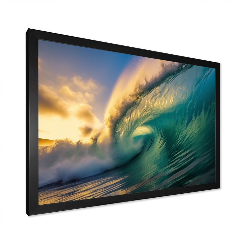 Hawaiian Waves Surf Dream II, reproduction d'art sur toile, H 34 po x l 44 po x P 1,5 po, Cadre photo noir