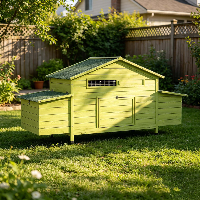Grand poulailler en bois 70 ＂, Vert