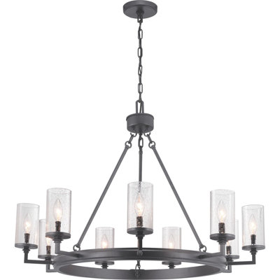 Lustre unique en forme de roue de chariot à 9 lumières mâlek