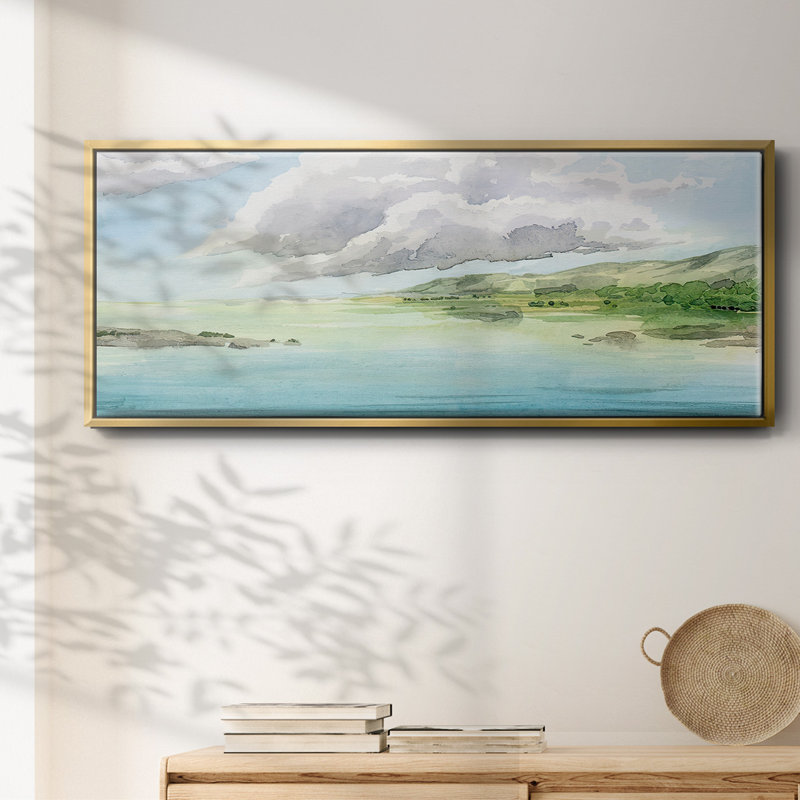 Clear Lagoon I- Framed Canvas, 24" H x 60" W