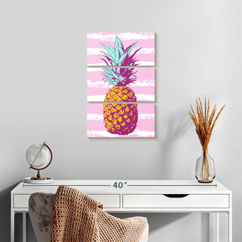 Yarlin Pastel Stripes Pineapple, 57" H x 36" W