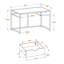 Bureau d'ordinateur 1 tiroir Pierce avec pieds en métal blanc H 29,81 po x l 42,12 po x P 19,81 po
