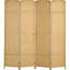 Paravent de chambre à coucher à 4 panneaux, hauteur de 1,70 m. Design tissé à la main avec une touche de bois naturel. Cloison polyvalente. Cadre et sangles en polypropylène. Léger et pliable. Aucun assemblage requis.