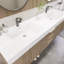 Meuble-lavabo double mural 72 po avec plateau en acrylique renforcé Edinger-586662130