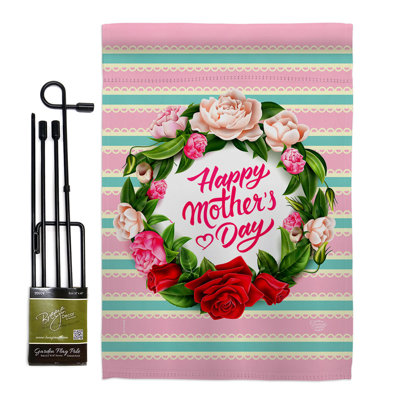 Double Sided 18.5'' H x 13'' W Polyester Mother's Day Flag Set