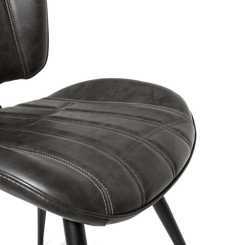 Lennon 46cm H Polyester Blend Upholstered Side Chair, Grey
