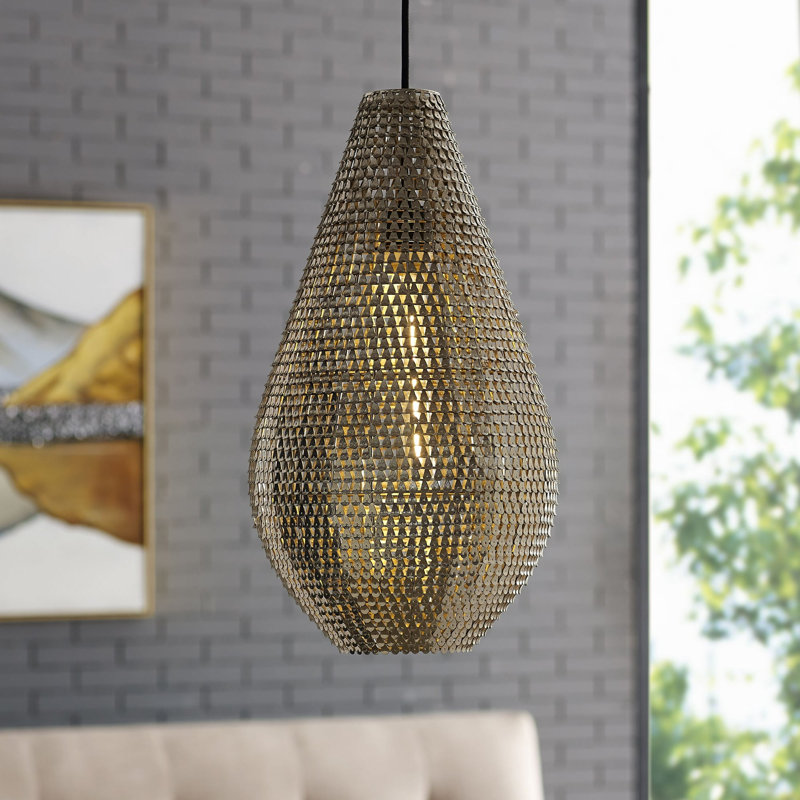 1 - Light Matte Black LED Teardrop Pendant