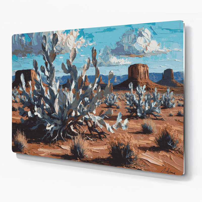 «Southwestern Plants Sagebrush», art mural brun en métal, H 24 po x l 36 po x P 0,05 po