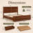 Wood Storage Bed with 4 Drawers and Bench, Geometric Headboard Platform Bed Frame-125974005-125974008