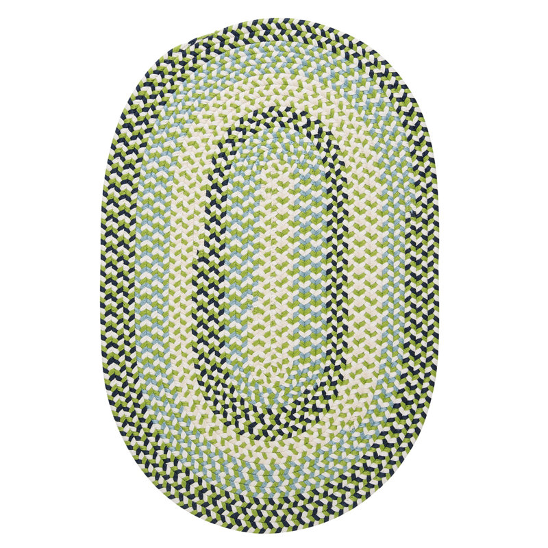 Tapis tressé vert/brun clair Carousel, Rectangle 3 pi x 5 pi